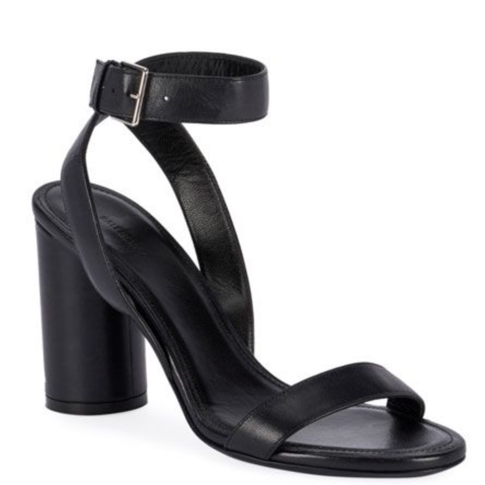 Balenciaga 90MM OVAL SANDAL LEATHER 41 Black White 11B 41EU